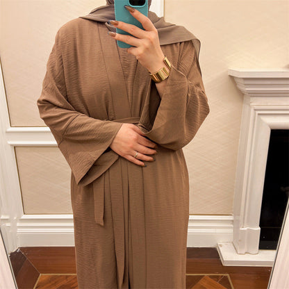 Women's Two Piece Plain Abaya Dress