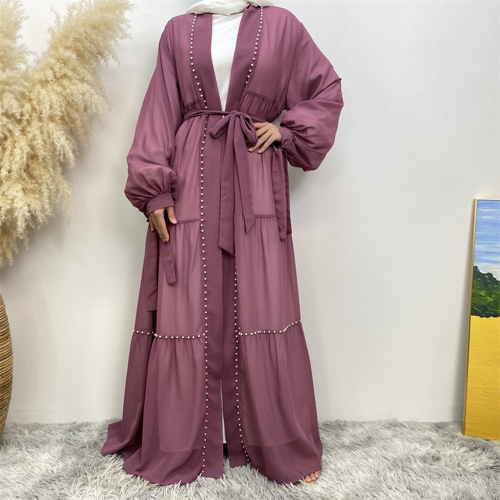 Women's Beaded Chiffon Modest Robe