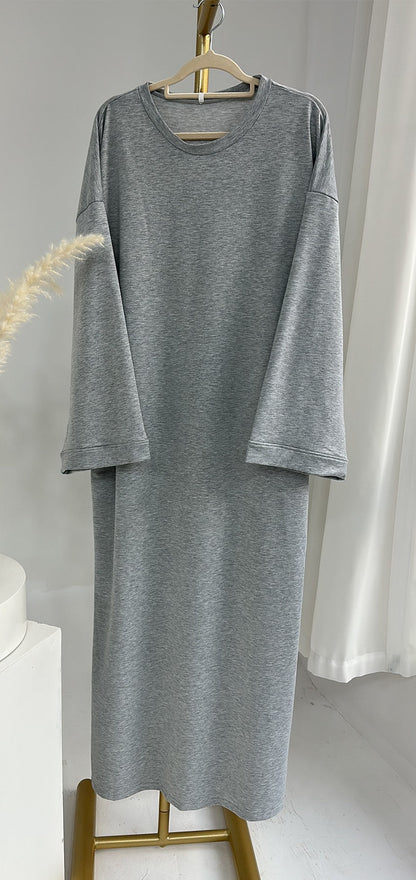 Women's Plain Sweatshirt Abaya Dress