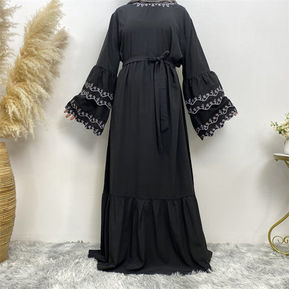 Modest Embroidered Slim Fitting Abaya Dress