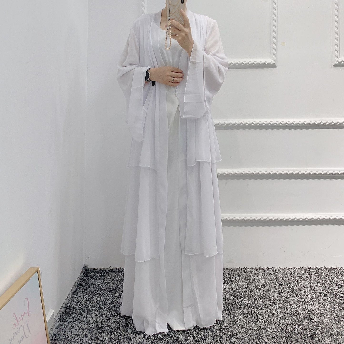 Women's Plain Robe Open Abaya Dress