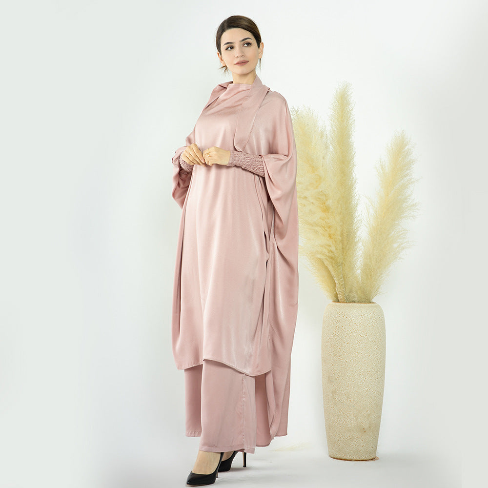 Modest Solid Color Abaya Two-piece Sets