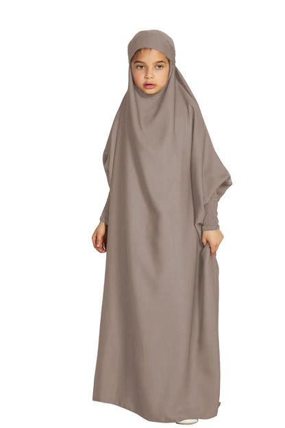 Kids Hooded Bat Sleeve Dress Jilbab