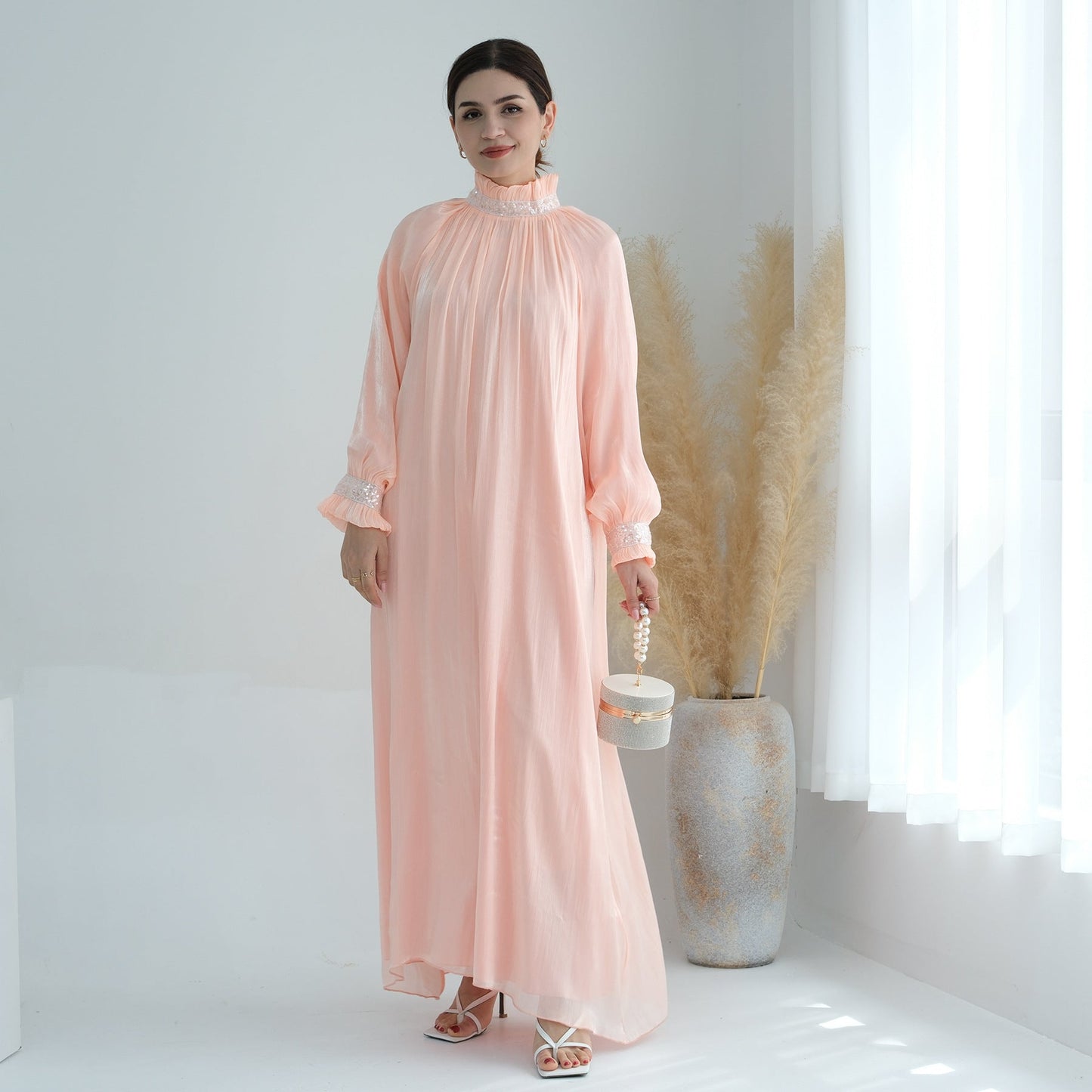 Women's Lace Up Modest Abaya Dress