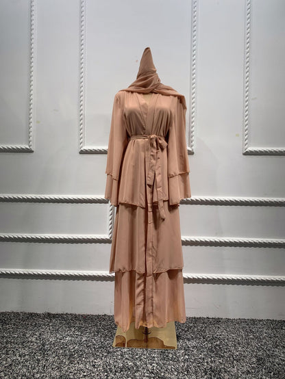 Women's Plain Robe Open Abaya Dress