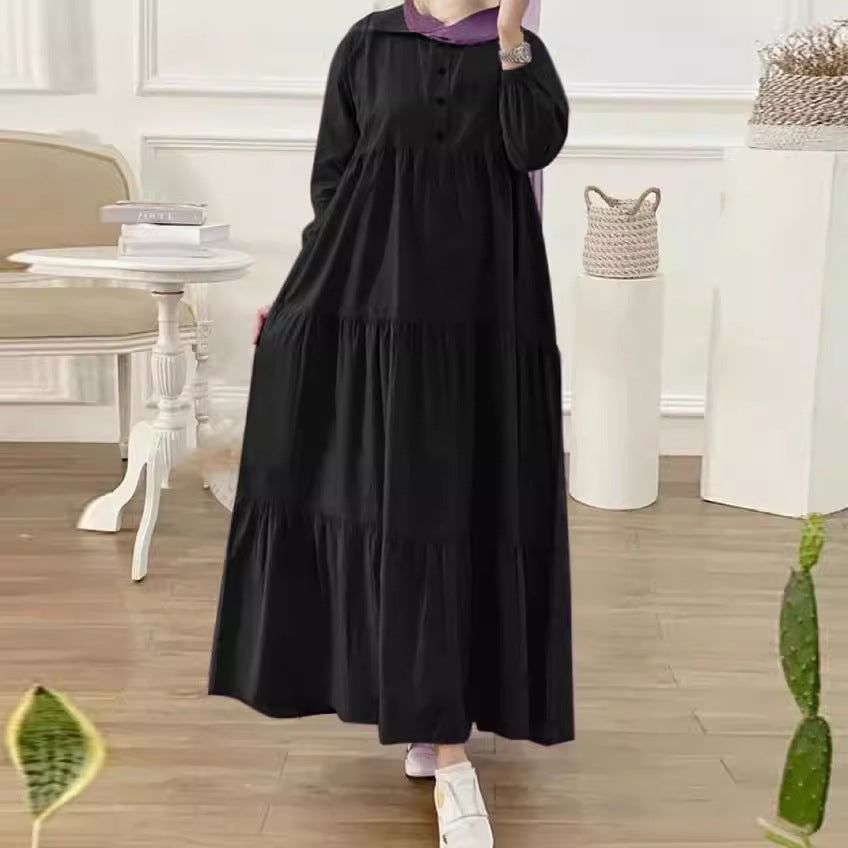 Modest Plain Loose Casual Abaya Dress