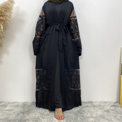 Women's Embroidered Mesh Robe Dress