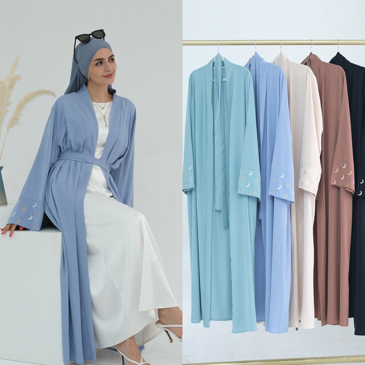 Plain Embroidered Elegant Robe