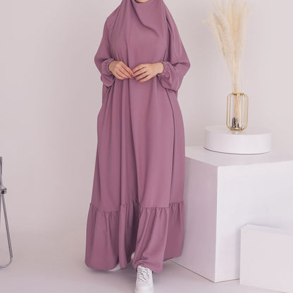 Women's Solid Color Modest Abaya Dress Jilbab