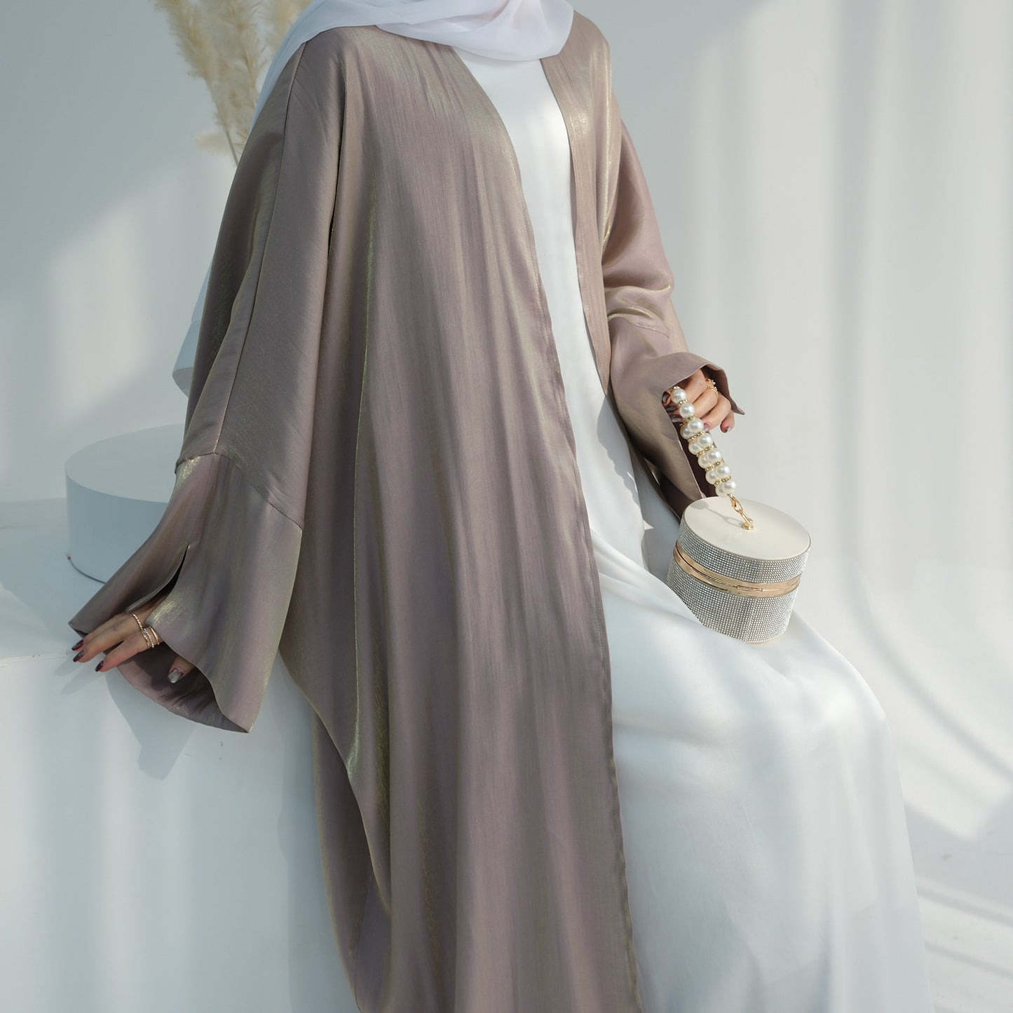 Plain Glitter Fabric Exquisite Robe