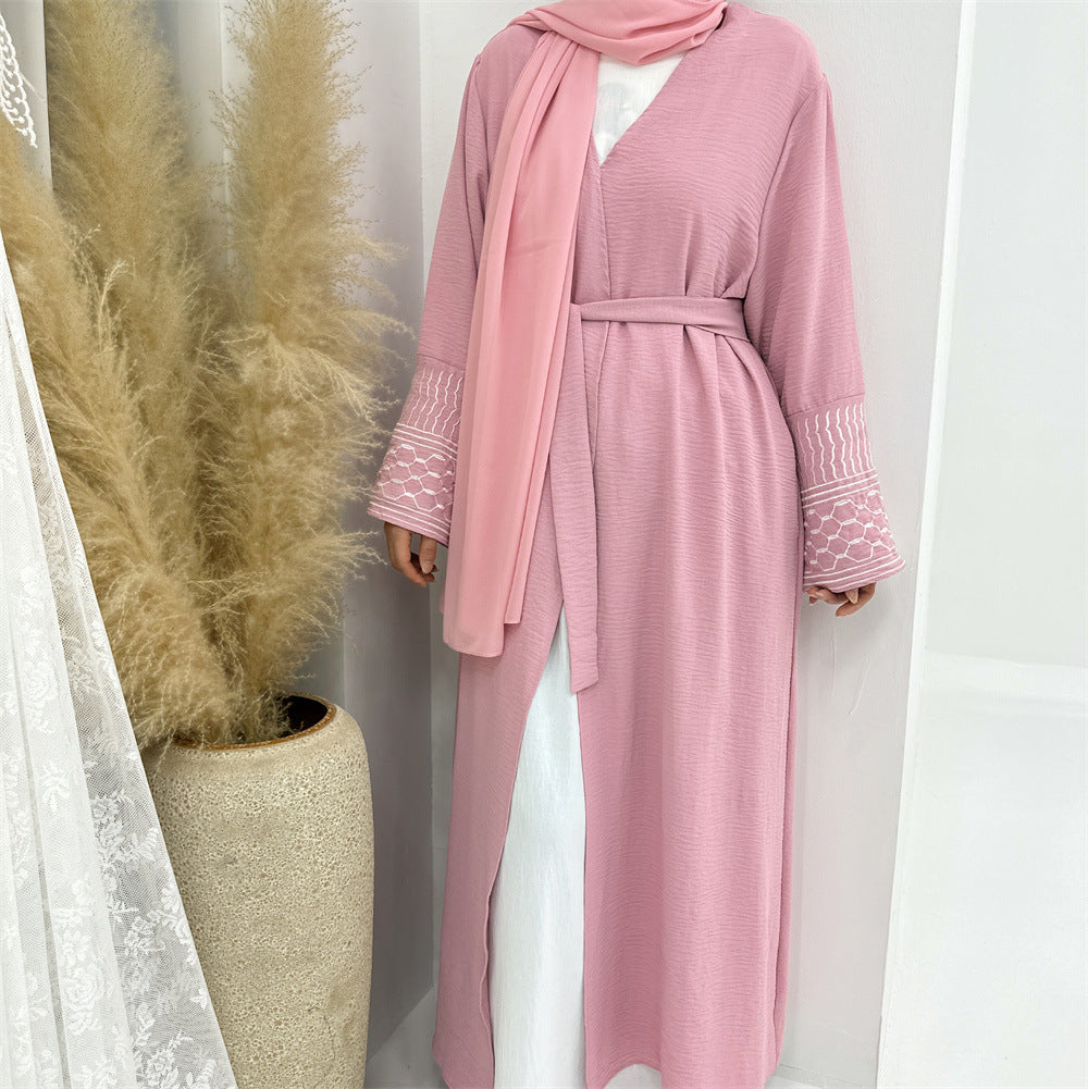 Women's Embroidered Fringed Modest Robe