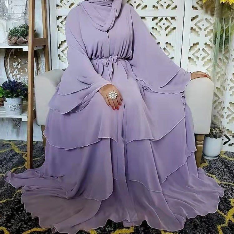 Women's Plain Robe Open Abaya Dress