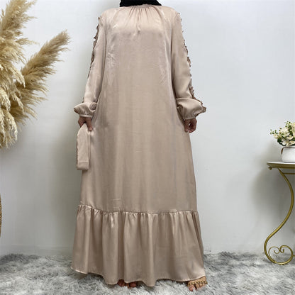 Elegant Modest Pleated Abaya Dress