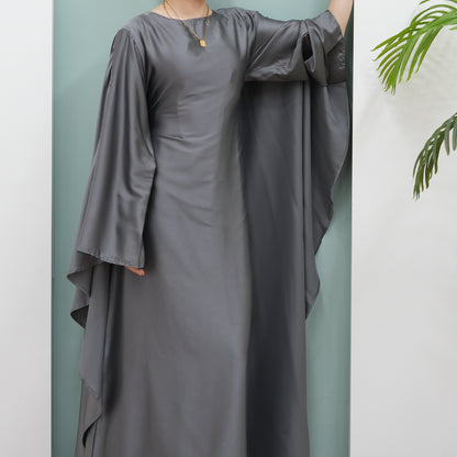 Women's Stretch Satin Modest Abaya Dress