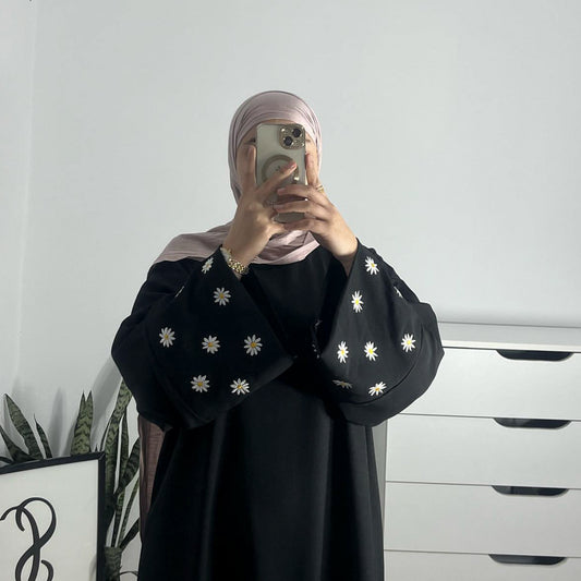 Women's Embroidered Daisy Abaya Dress