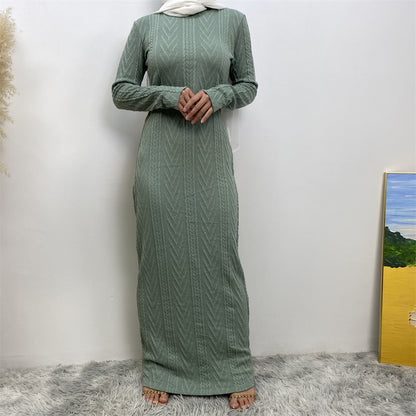 Modest Long-sleeved Sweater Base Dress