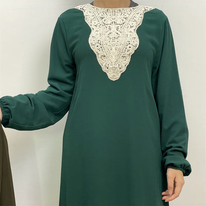 Arabian Embroidery Long Sleeve Abaya Dress