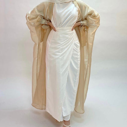 Women's Satin Plain Modest Robe