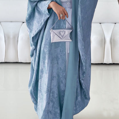 Women's Patchwork Elegant Open Abaya Robe