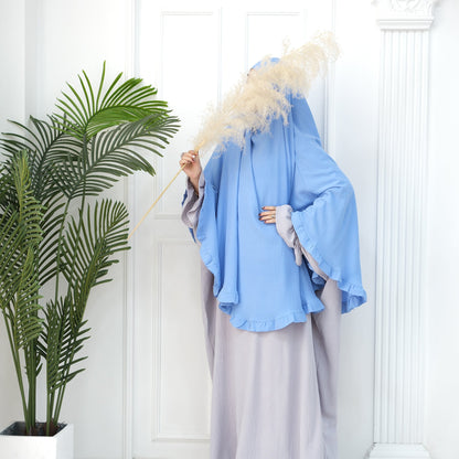 Women's Solid Color Ruffled Hijab