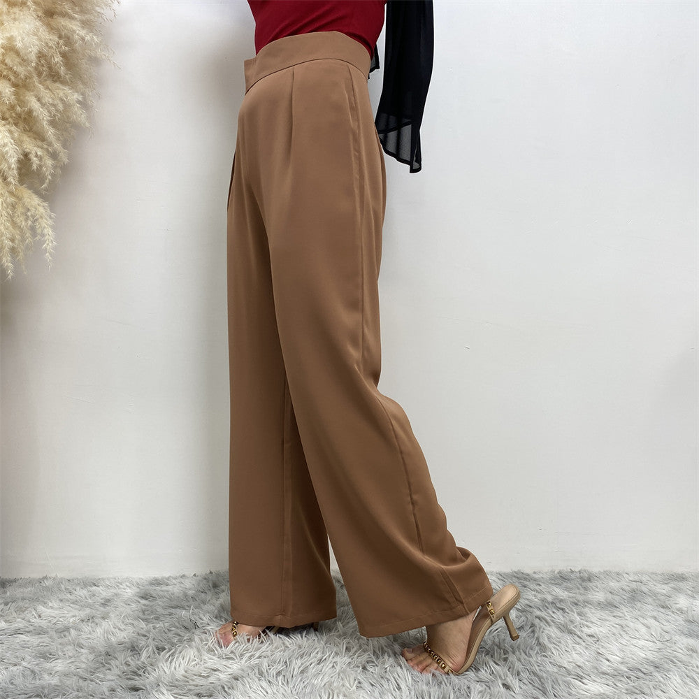 Women's Wide-leg Pants with Lace-up Two Piece Sets