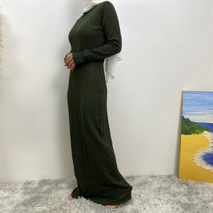 Modest Long-sleeved Sweater Base Dress