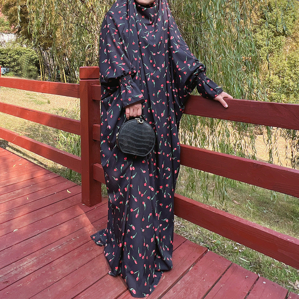 Modest Printed Abaya Dress Jilbab