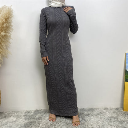 Modest Long-sleeved Sweater Base Dress