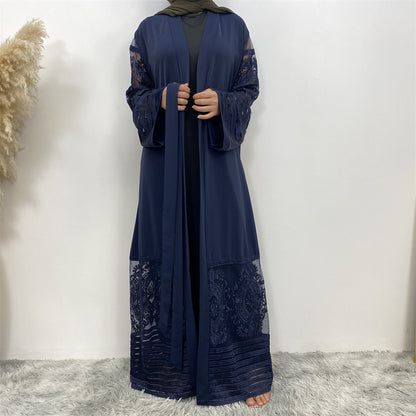 Women's Embroidered Mesh Robe Dress