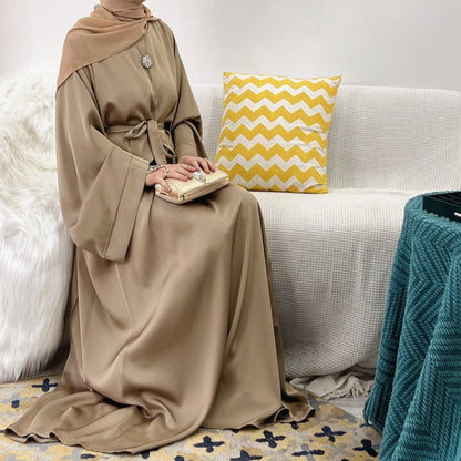 Women's Plain Crew Neck Abaya Dress