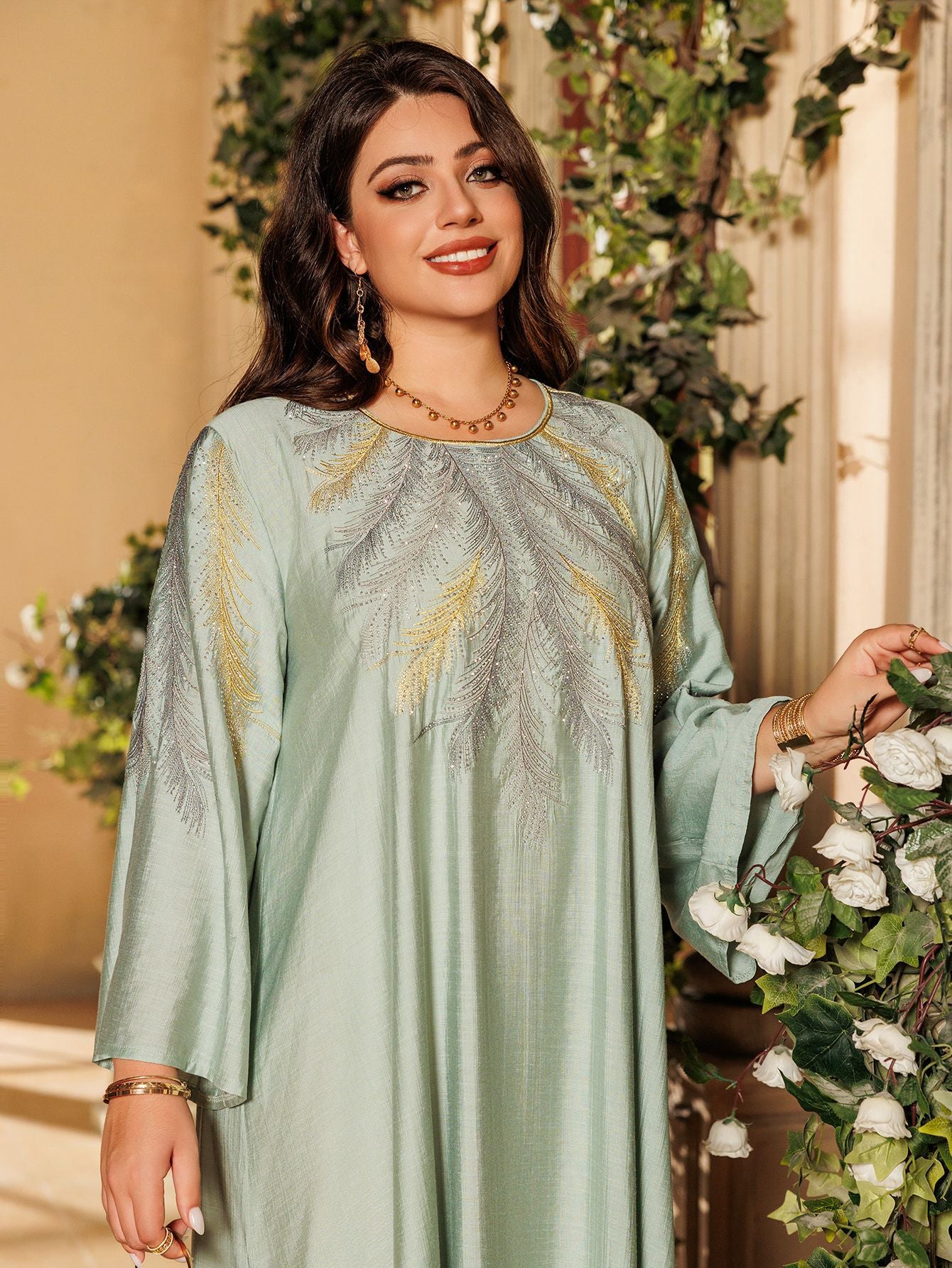 Modest Long Sleeve Islamic Dress - Green