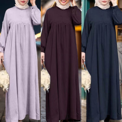 Modest Loose Pullover Casual Maxi Dress