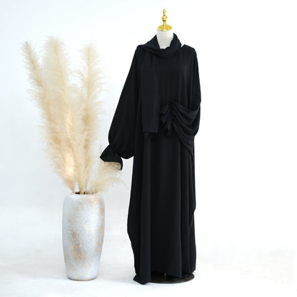 Women's Round Neck Plain Modest Dress