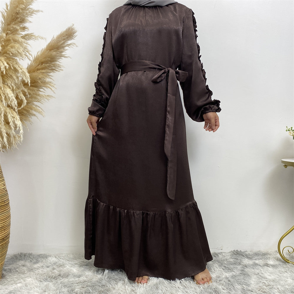 Elegant Modest Pleated Abaya Dress