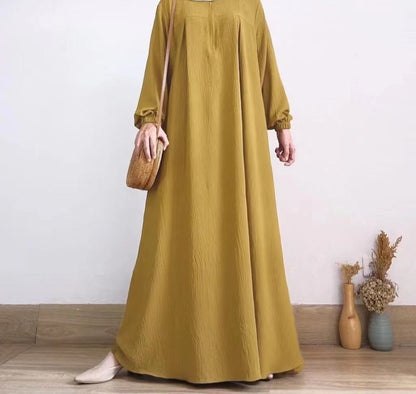 Women's Modest Zippered Crewneck Dress