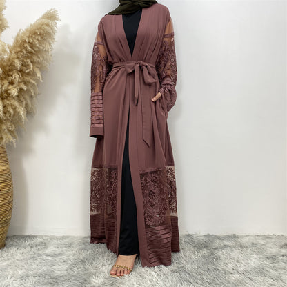 Women's Embroidered Mesh Robe Dress