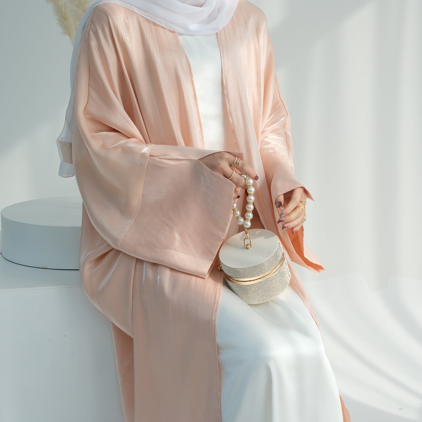 Plain Glitter Fabric Exquisite Robe