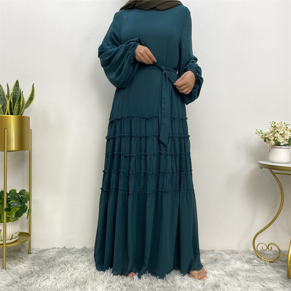 Plain Large Hem Loose Abaya Dress