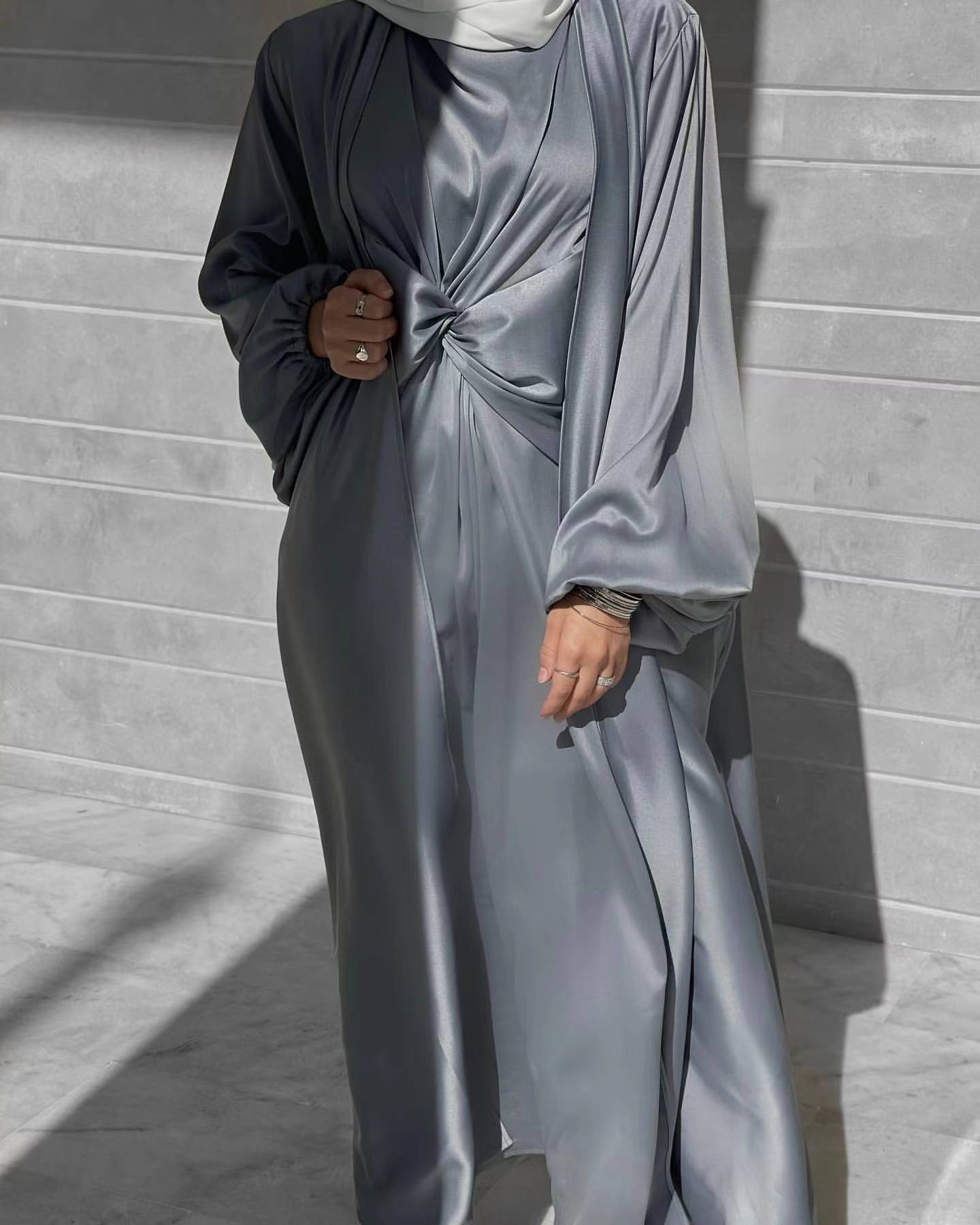 Women's Modest Plain Dress Two Piece Sets