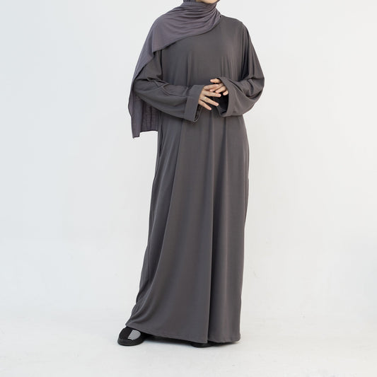 Women's Round Neck Modest Abaya Dress