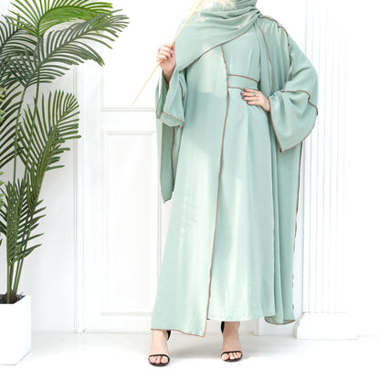 Modest Plain Dress Three-piece Sets