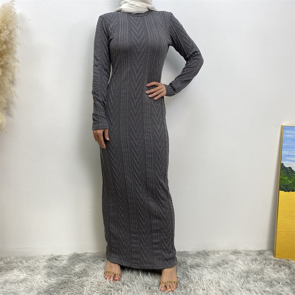 Modest Long-sleeved Sweater Base Dress