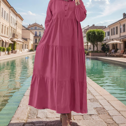 Modest Plain Loose Casual Abaya Dress