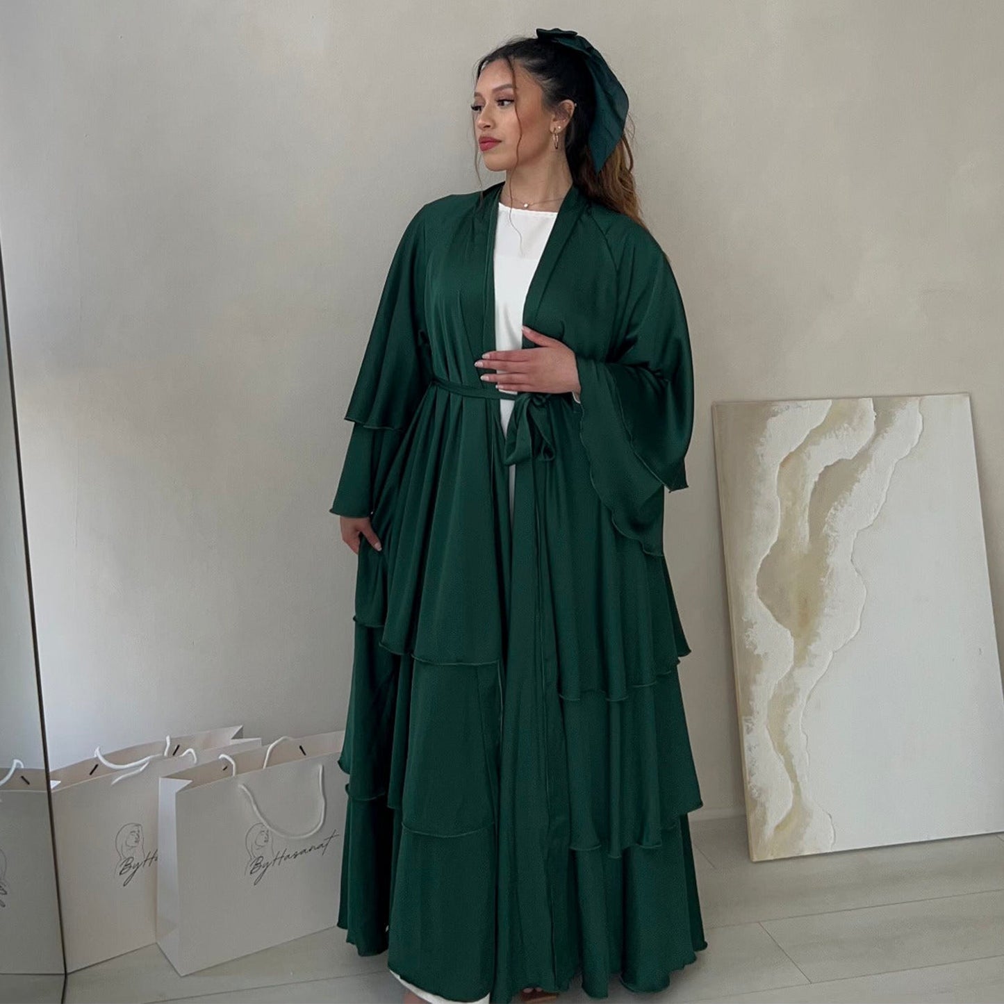 Women's Elegant Open Abaya Robe