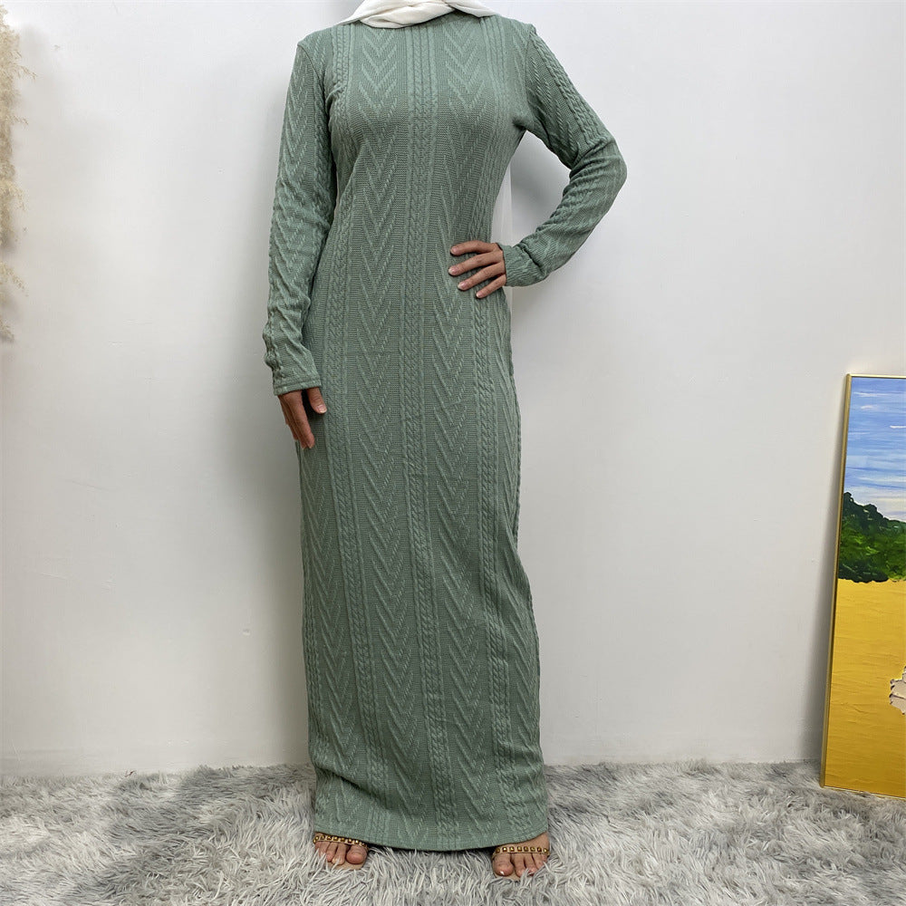 Modest Long-sleeved Sweater Base Dress