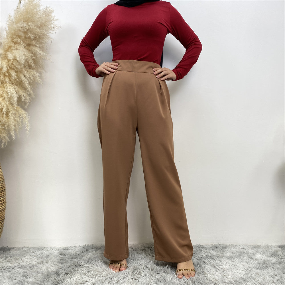 Women's Wide-leg Pants with Lace-up Two Piece Sets