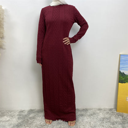 Modest Long-sleeved Sweater Base Dress