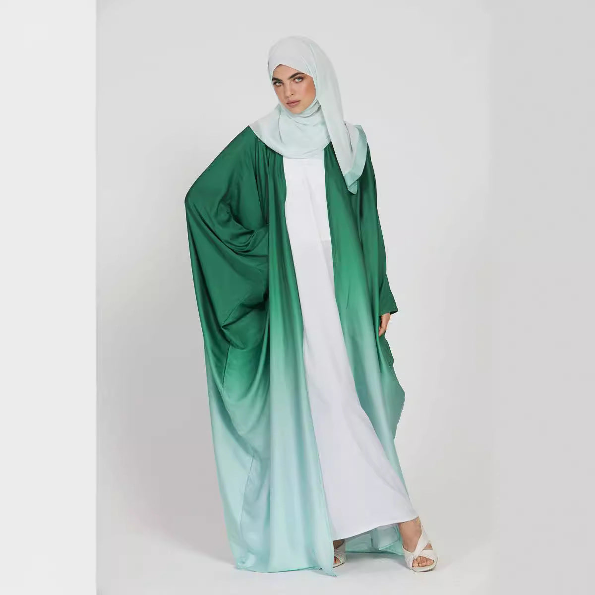 Women's Maxi Gradient Robe Open Abaya