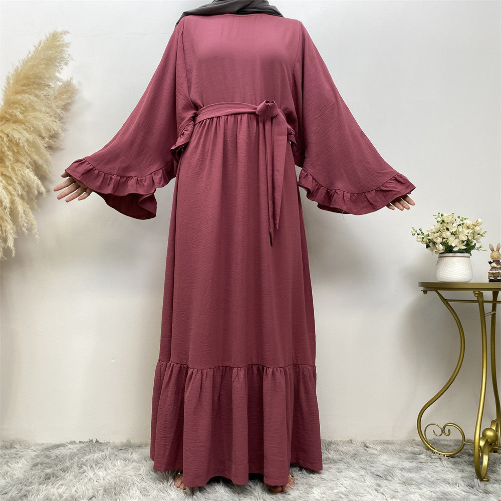 Women's Plain Patchwork Modest Dress