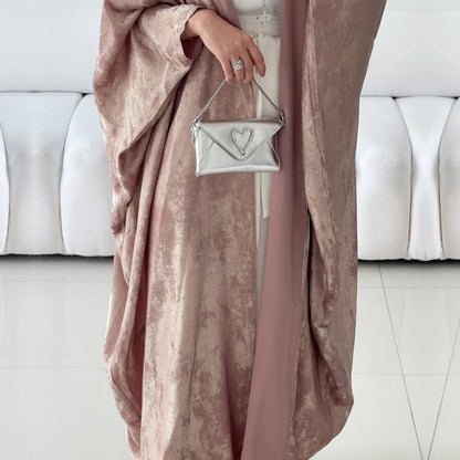 Women's Patchwork Elegant Open Abaya Robe